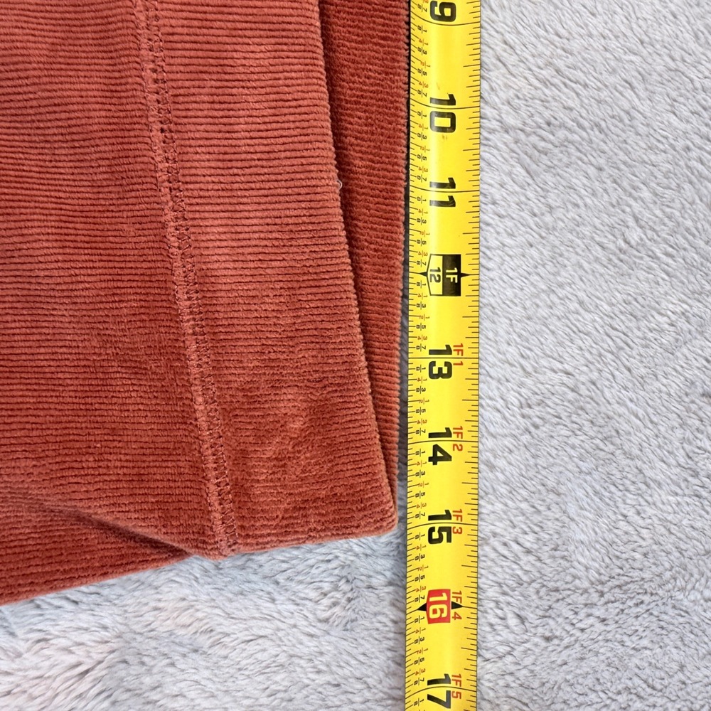 American Eagle Corduroy Flare Pants Amazingly Soft Orange Relaxed Fit Women Sz L - Picture 4 of 8